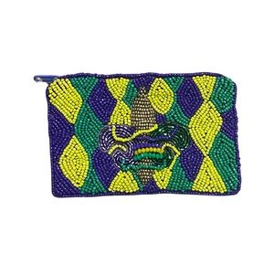 Mardi Gras Beaded Coin Wallet